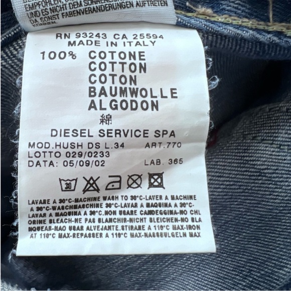 Diesel Flare Leg Hush D Jeans Size 29 Y2K style - Picture 6 of 7